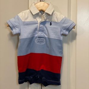 Baby Boy - Striped Cotton Polo Shortall